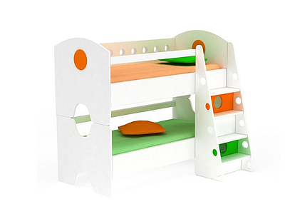 双层童床模型3d模型
