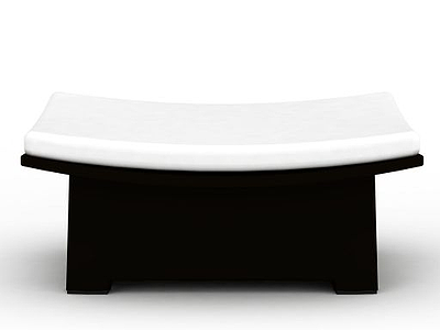 黑白拼色曲面凳模型3d模型