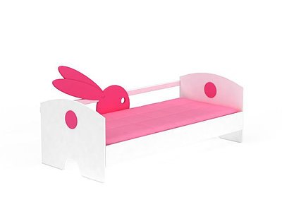 3d粉色儿童床免费模型