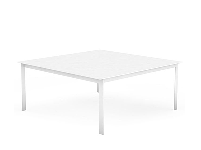 现代白色方桌模型3d模型