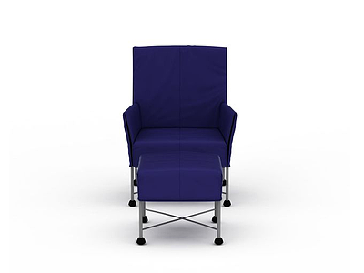 3d蓝色椅子模型