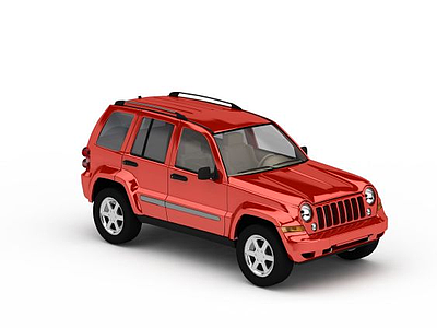 红色吉普车模型3d模型