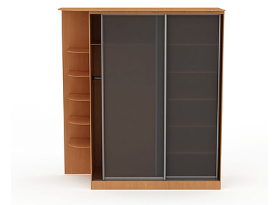 3d卧室实木衣柜模型