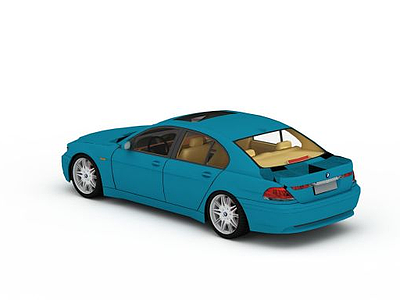 3d蓝色宝马车模型