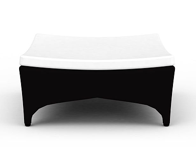 黑白色曲面凳模型3d模型