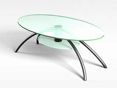 3d圆形玻璃桌模型