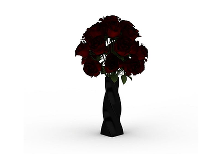玫瑰装饰花模型3d模型