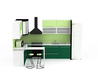 现代风格厨房柜子模型