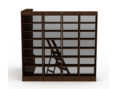 木质书架模型3d模型
