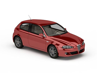家用红色小汽车模型3d模型