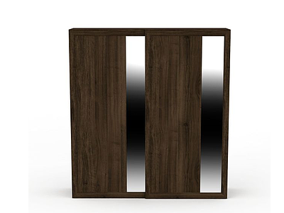 3d中式简约实木衣柜模型
