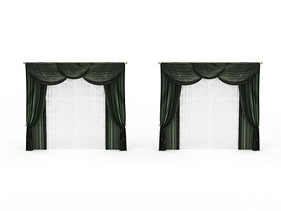 3d卧室窗帘免费模型