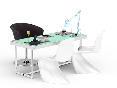 3d书房桌椅免费模型