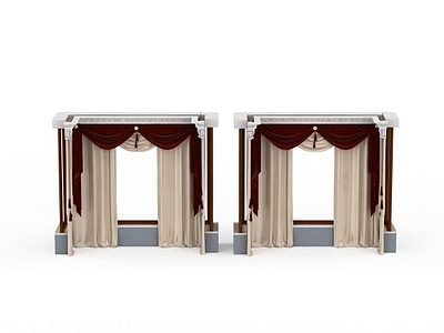 3d会议室遮光窗帘免费模型