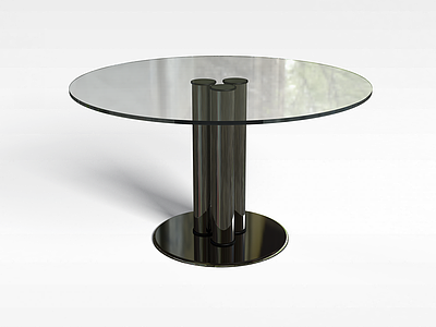 3d圆形玻璃桌子模型