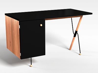 3d现代风格简易办公桌模型