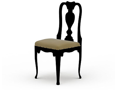 3d现代实木餐椅免费模型