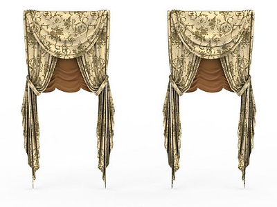 3d皇室风范窗帘免费模型
