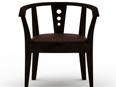 3d复古实木椅子模型