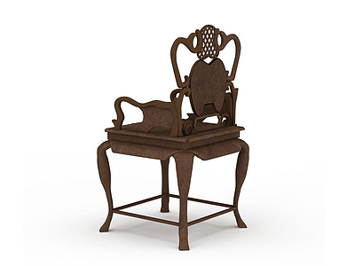 3d复古雕花椅子模型