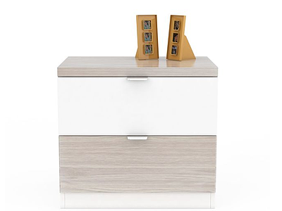 3d实木床头柜免费模型