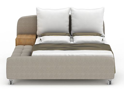 3d现代风格双人床免费模型