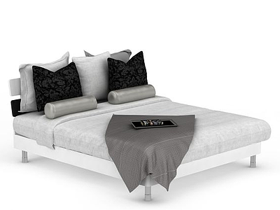 3d卧室双人床免费模型