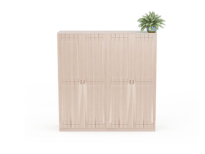 地中海风格实木衣柜模型3d模型