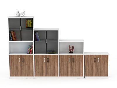 3d办公室创意书柜模型