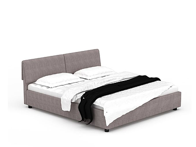 3d简约风格双人床免费模型