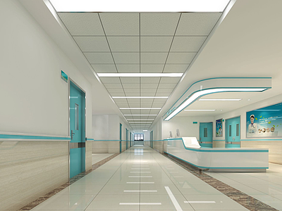 3d现代医院<font class='myIsRed'>护士站</font>模型