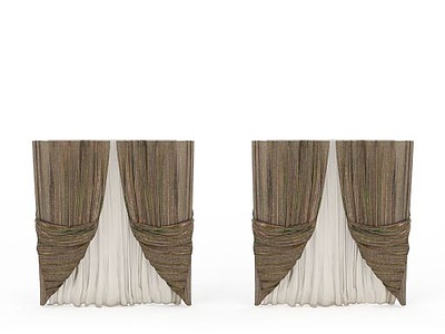 3d欧式风格窗帘免费模型