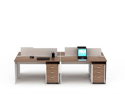 办公电脑桌模型3d模型