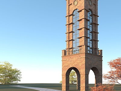 欧式钟楼模型3d模型