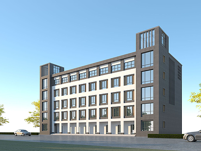 3d新中式办公楼模型