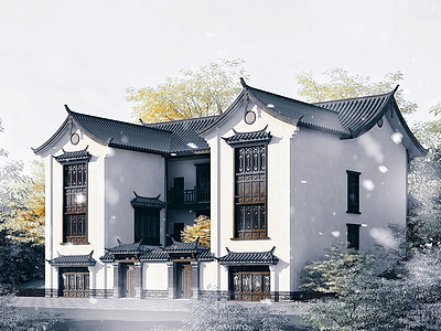 中式民居模型3d模型