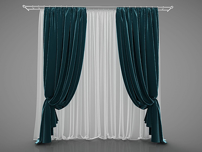 3d装饰窗帘模型