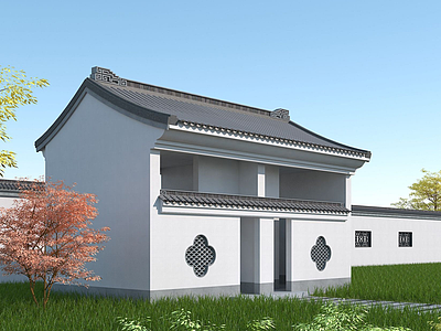 中式公厕模型3d模型
