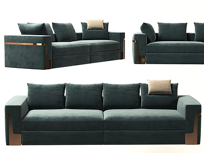 现代轻奢布艺沙发模型3d模型