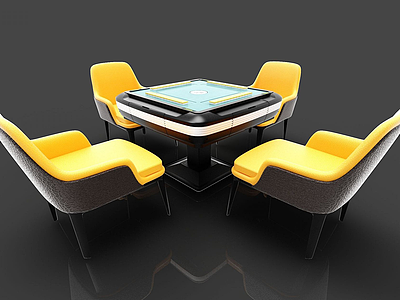 3d现代麻将桌模型