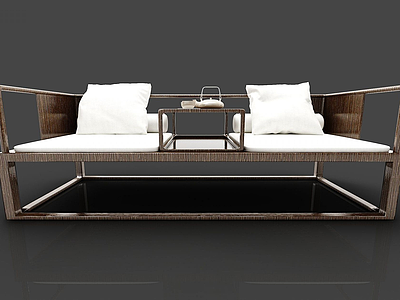 3d新中式休闲沙发模型