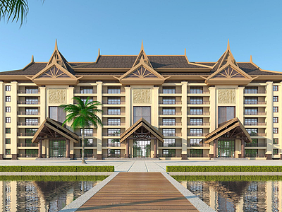 东南亚公寓模型3d模型