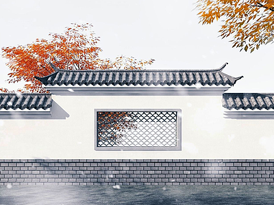 中式景墙花窗模型3d模型