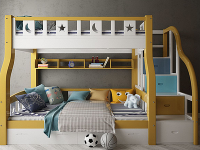 儿童房家具上下床模型3d模型