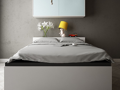 双人床卧室模型3d模型