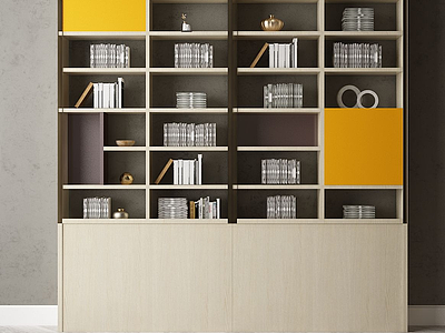 3d现代家居组合装饰柜模型