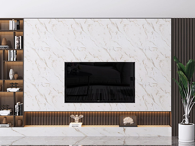 现代电视背景墙模型3d模型