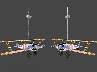 儿童房飞机吊灯模型3d模型