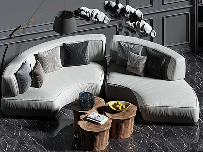 弧形休闲沙发模型3d模型