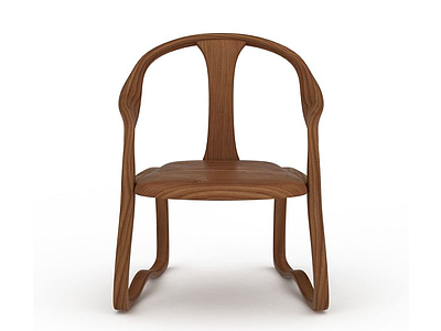 3d简约木椅模型